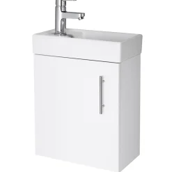 Minnie 400mm Wall Mounted Cloakroom Vanity Unit & Basin - Gloss White