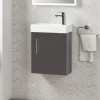 Minnie 400mm Wall Mounted Cloakroom Vanity Unit & Basin - Gloss Grey