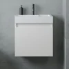Minnie 500mm Wall Mounted 1 Door Vanity Unit & Polymarble Basin - Gloss White