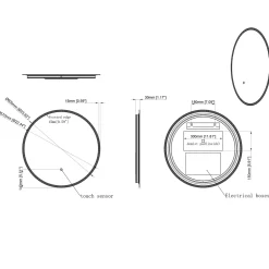 Nicole LED Illuminated Round Slimline Bathroom Mirror with Demister Pad & Colour Change LEDs - 600mm & 800mm