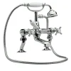 nuie Beaumont Luxury Cranked Deck Mounted Bath Mixer with Handset Kit