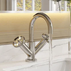 Nuie Revolution Industrial Basin Mixer Tap & Waste