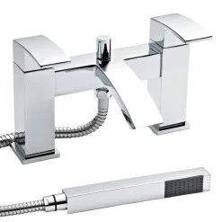nuie Sinclair Waterfall Bath Mixer Tap with Shower Kit