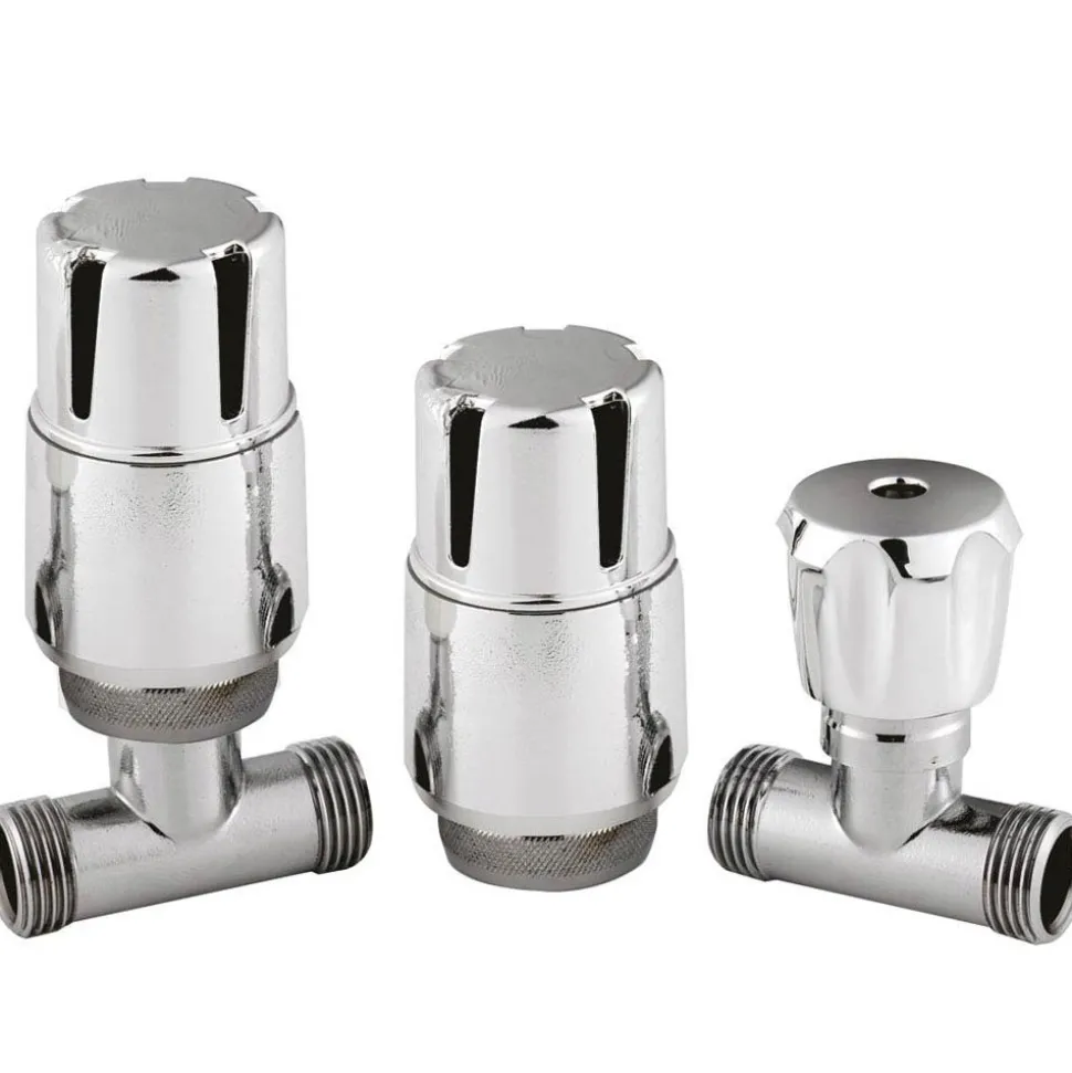 nuie Thermostatic Straight Radiator Valves - Pairs