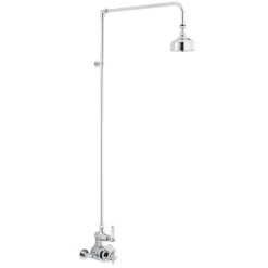 nuie Traditional Twin Exposed Thermostatic Shower Valve & Rigid Riser Kit