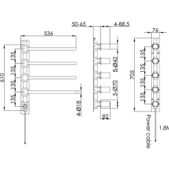 Onyx Curved Bar Heated Dry Electric Towel Rail
