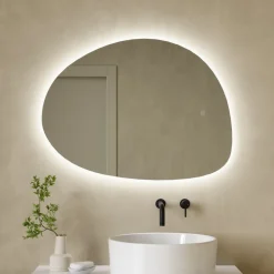 Organics LED Illuminated Mirror with Demister Pad & Colour Change Lights - 600 x 800mm