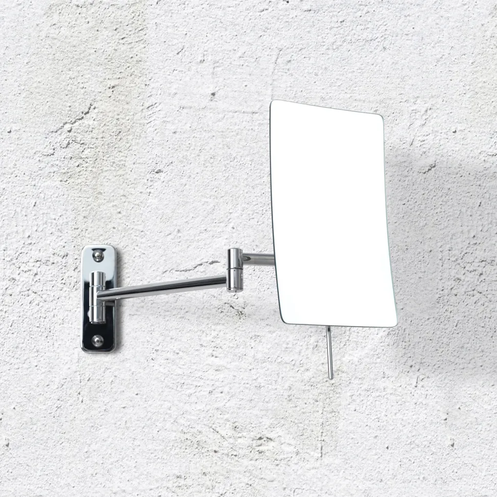 Origins Living Blake Rectangular Magnifying Chrome Mirror - 130 x 210mm