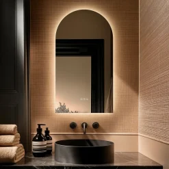 Origins Living Claris Arched LED Illuminated Mirror with Demister Pad & Colour Change Lights