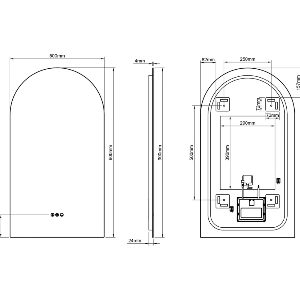 Origins Living Claris Arched LED Illuminated Mirror with Demister Pad & Colour Change Lights