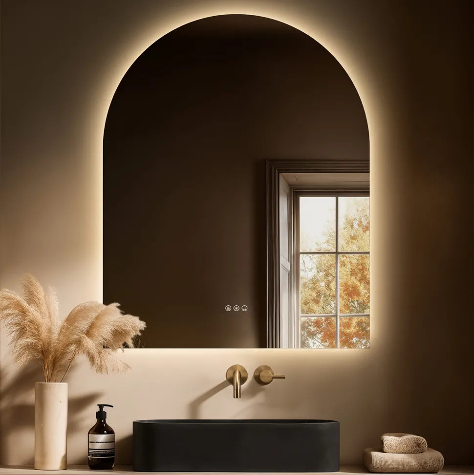 Origins Living Claris Arched LED Illuminated Mirror with Demister Pad & Colour Change Lights