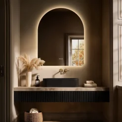 Origins Living Claris Arched LED Illuminated Mirror with Demister Pad & Colour Change Lights