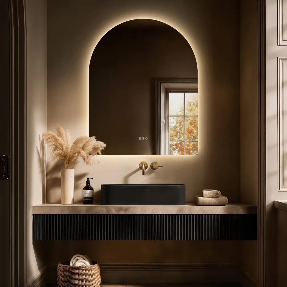 Origins Living Claris Arched LED Illuminated Mirror with Demister Pad & Colour Change Lights