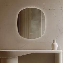 Origins Living Claris Curve Oblong LED Illuminated Mirror with Demister Pad - 700 x 780mm