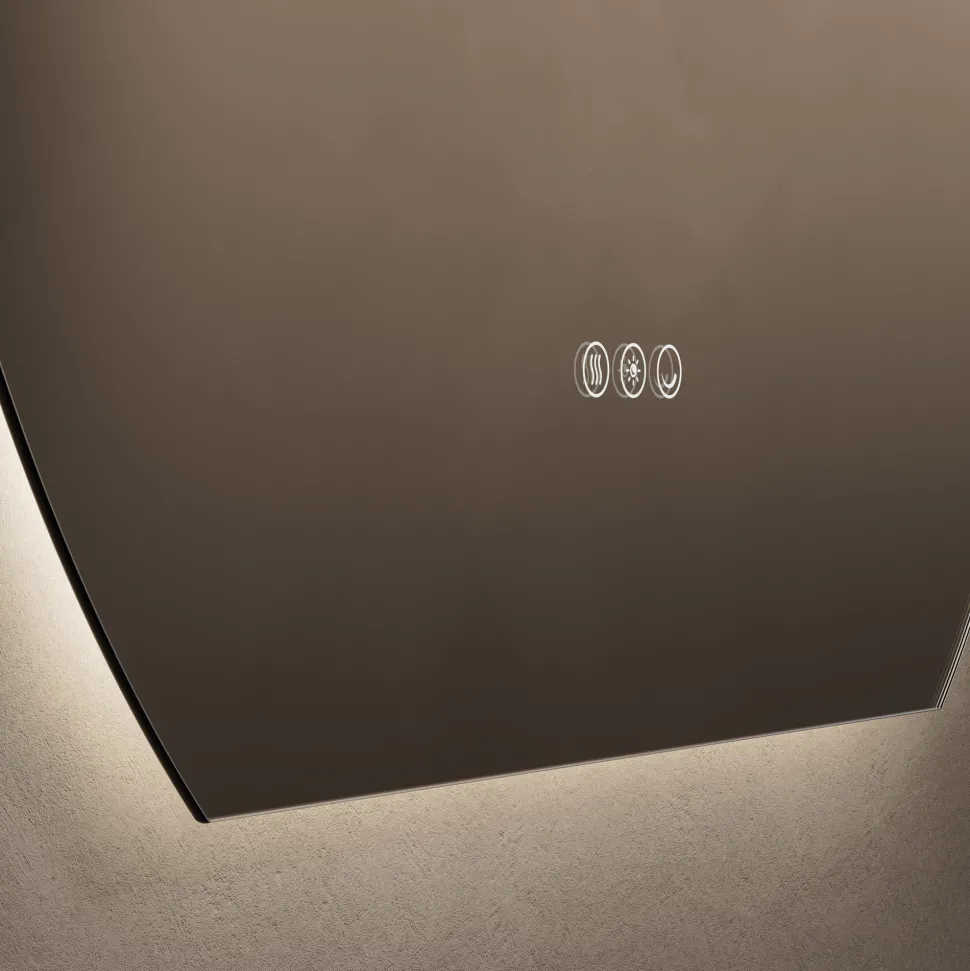 Origins Living Claris Oval Cut LED Illuminated Mirror with Demister Pad & Colour Change Lights - 800 x 900mm