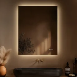Origins Living Claris Rectangular LED Illuminated Mirror with Demister Pad & Colour Change Lights