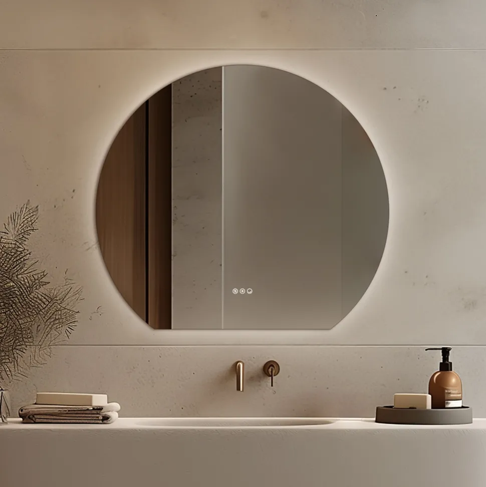 Origins Living Claris Round Cut LED Illuminated Mirror with Demister Pad & Colour Change Lights - 1000mm