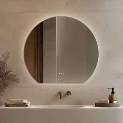 Origins Living Claris Round Cut LED Illuminated Mirror with Demister Pad & Colour Change Lights - 1000mm