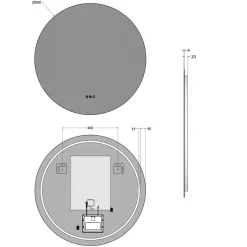 Origins Living Claris Round LED Illuminated Mirror with Demister Pad & Colour Change Lights