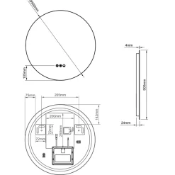 Origins Living Claris Round LED Illuminated Mirror with Demister Pad & Colour Change Lights