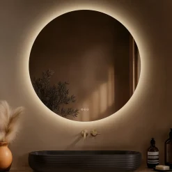 Origins Living Claris Round LED Illuminated Mirror with Demister Pad & Colour Change Lights