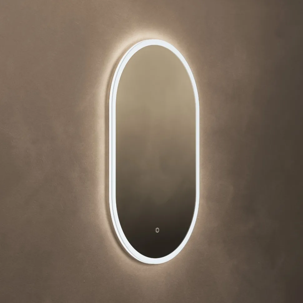 Origins Living Cleo Capsule LED Illuminated Mirror with Demister Pad - 500 x 800mm