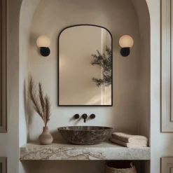 Origins Living Delphine Overmantle Arched Mirror - 600 x 900mm
