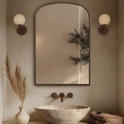 Origins Living Delphine Overmantle Arched Mirror - 600 x 900mm