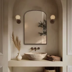 Origins Living Delphine Overmantle Arched Mirror - 600 x 900mm