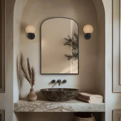 Origins Living Delphine Overmantle Arched Mirror - 600 x 900mm
