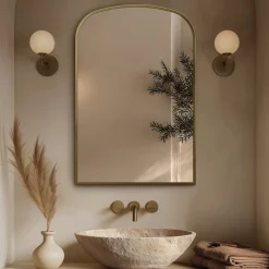 Origins Living Delphine Overmantle Arched Mirror - 600 x 900mm
