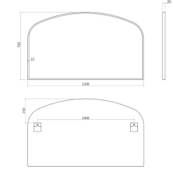 Origins Living Delphine Overmantle Arched Mirror - 1200 x 700mm