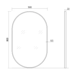 Origins Living Docklands Capsule Mirror - 500 x 800mm