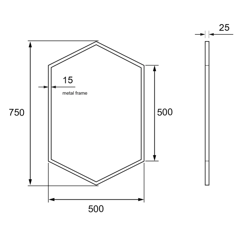 Origins Living Docklands Hexagonal Mirror