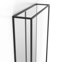 Origins Living Docklands Matt Black Framed Mirror with Shelf - 500 x 800mm