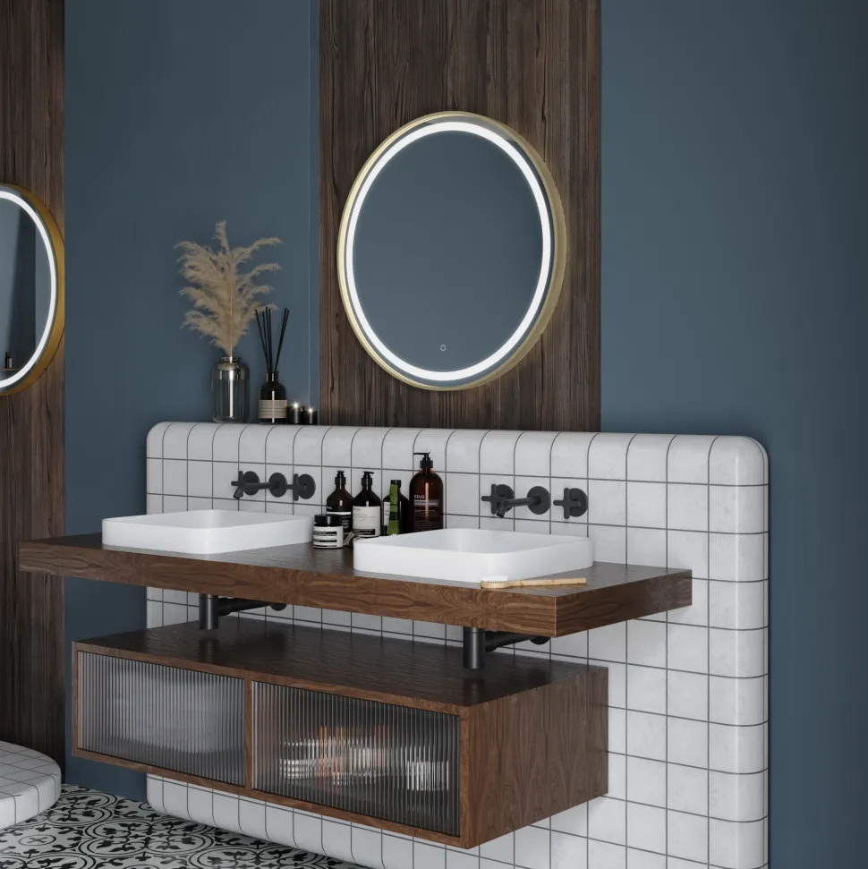 Origins Living Lomax Light Round Illuminated LED Mirror with Demister Pad - 700mm