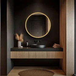 Origins Living Luxor Gold & Black Illuminated LED Mirror with Demister Pad - 800mm