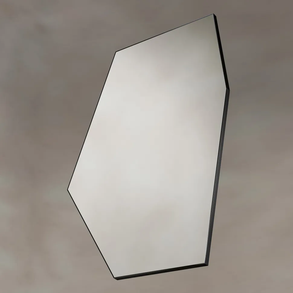 Origins Living Oslo Irregular Hexagon Matt Black Mirror - 550 x 800mm