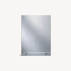 Origins Living Straight Edge Bathroom Mirror with Glass Shelf - 700 x 500mm