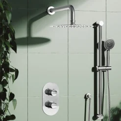 Orla Concealed Shower Valve, Fixed Head & Slide Rail Kit
