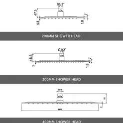 Orla Concealed Shower Valve, Fixed Head & Slide Rail Kit