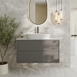 Oslo 1000mm Wall Mounted Vanity Unit & Sintered Stone Countertop