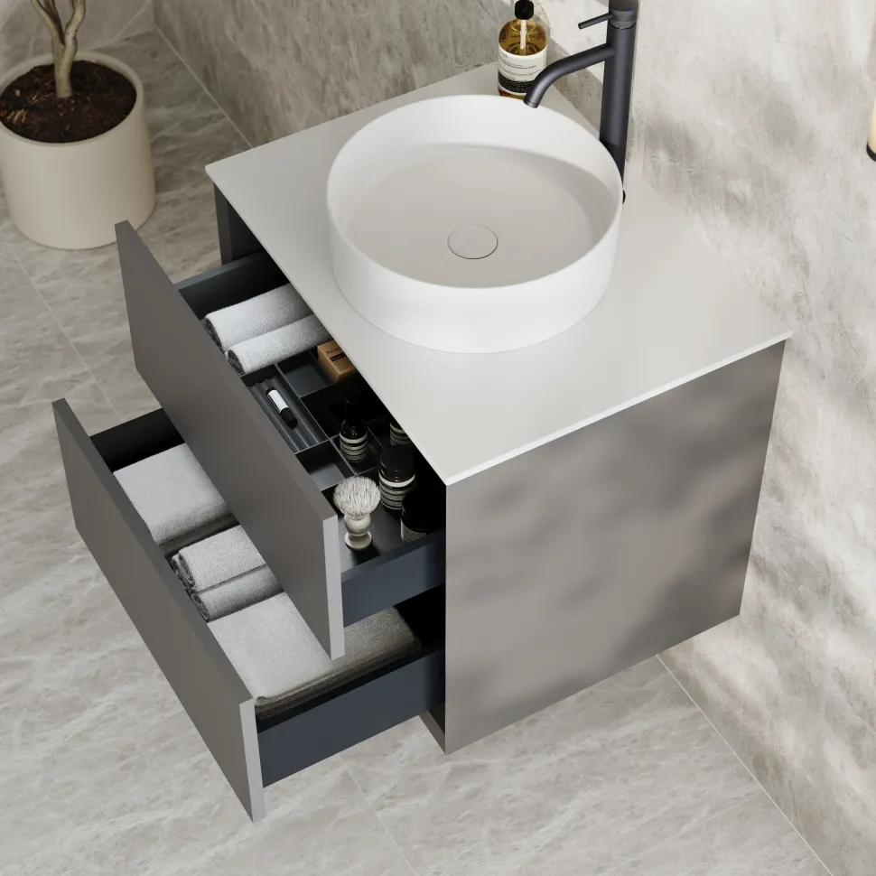 Oslo 600mm Wall Mounted Vanity Unit & Sintered Stone Countertop
