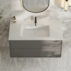 Oslo 1000mm Wall Mounted Vanity Unit & Matt White Basin