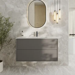 Oslo 1000mm Wall Mounted Vanity Unit & Matt White Basin