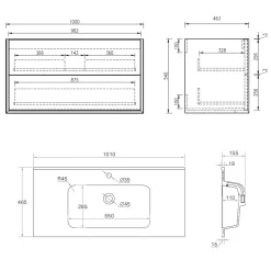 Oslo 1000mm Wall Mounted Vanity Unit & Matt White Basin