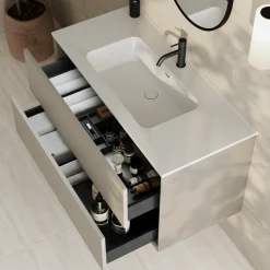 Oslo 1000mm Wall Mounted Vanity Unit & Matt White Basin