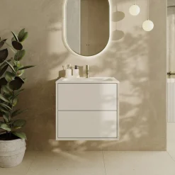 Oslo 600mm Wall Mounted Vanity Unit & Matt White Basin