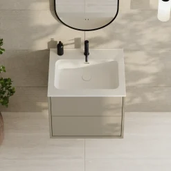 Oslo 600mm Wall Mounted Vanity Unit & Matt White Basin