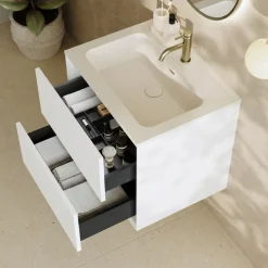 Oslo 600mm Wall Mounted Vanity Unit & Matt White Basin